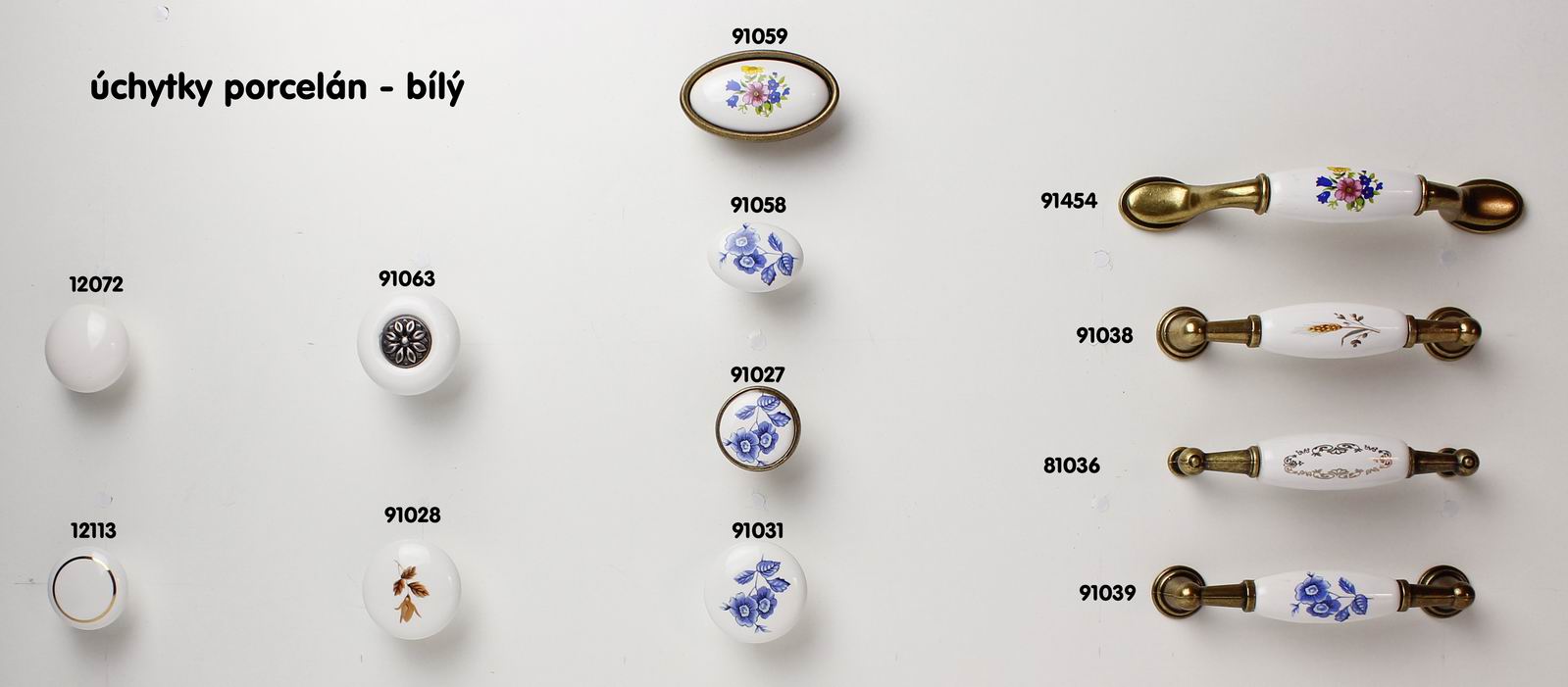 12072 - knopka 33mm porcelán bílý
