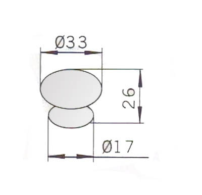 12072 - knopka 33mm porcelán bílý