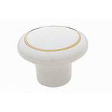 12113 - knopka 33 mm porcelán bílý s proužkem