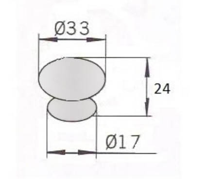 12113 - knopka 33 mm porcelán bílý s proužkem