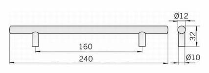 12227 - Úchytka rozteč 160mm broušený nikl ( hrazda )