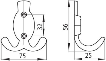 12843 - Kovový věšák - Výška: 56 mm
