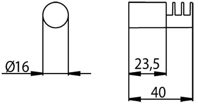 12847 - Kovový háček - Průměr: 16 mm