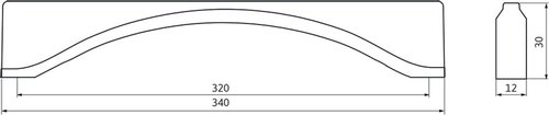 12951 - úchytka 320mm, antracit mat