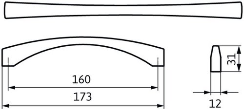 12990 - úchytka 160mm, antik ocel efekt