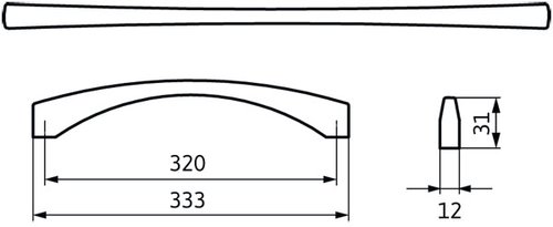 12991 - úchytka 320mm, antik ocel efekt