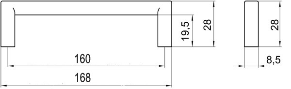 14196 - úchytka rozteč 160mm /broušený nikl