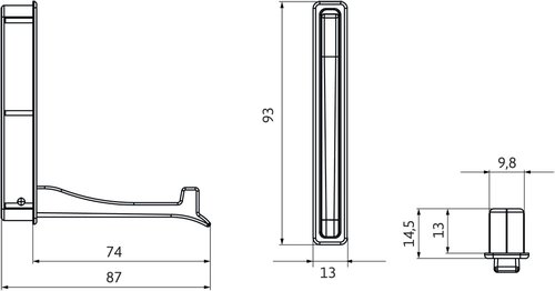 14248 - zápustný věšák 93 mm, nikl jemně broušený