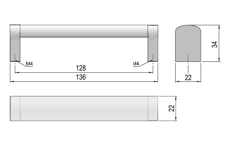 62802 - KARIN 128/136mm úchytka NEREZ