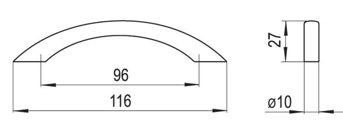 63047 - Beta 96mm úchytka satén chrom