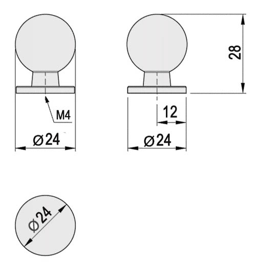 63297 - DAVID 24mm knopek satén chrom