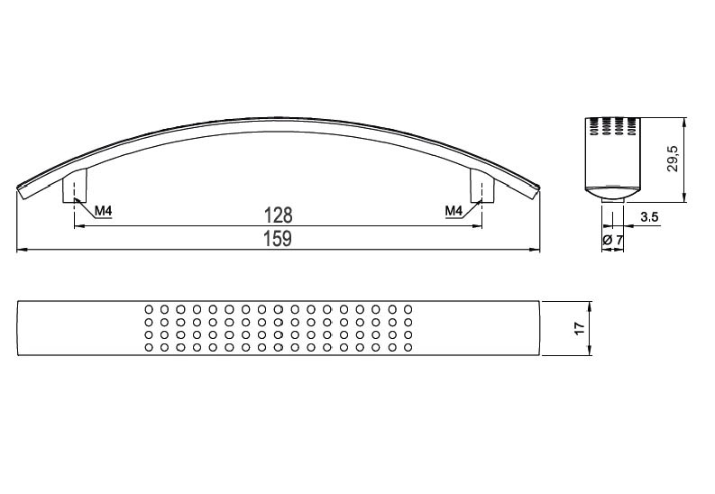 63513 - QUADRO 1 128mm úchytka satén nikl