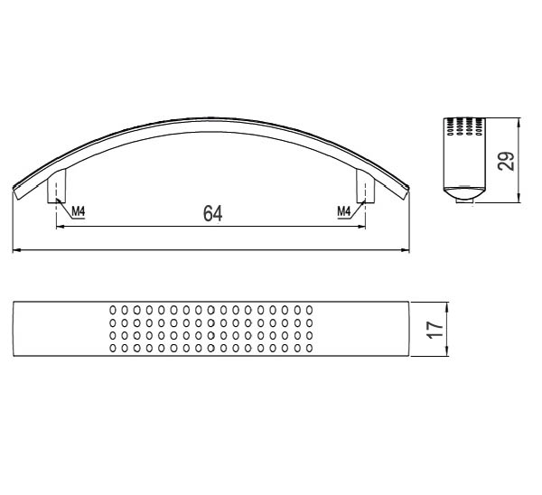 63527 - QUADRO 2 64mm úchytka satén chrom