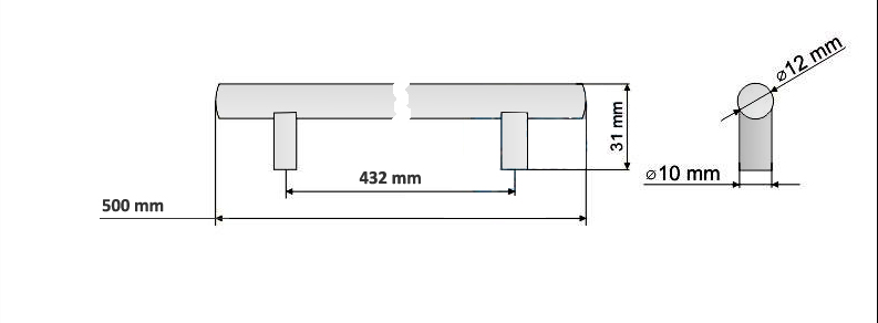63831 - HRAZDA úchytka 432mm broušený nikl