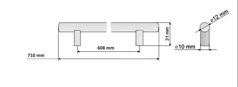 63832 - HRAZDA úchytka 608mm broušený nikl