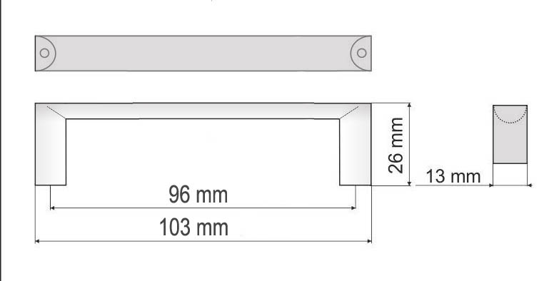 770005  - úchytka rozteč 96mm  / Satén chrom