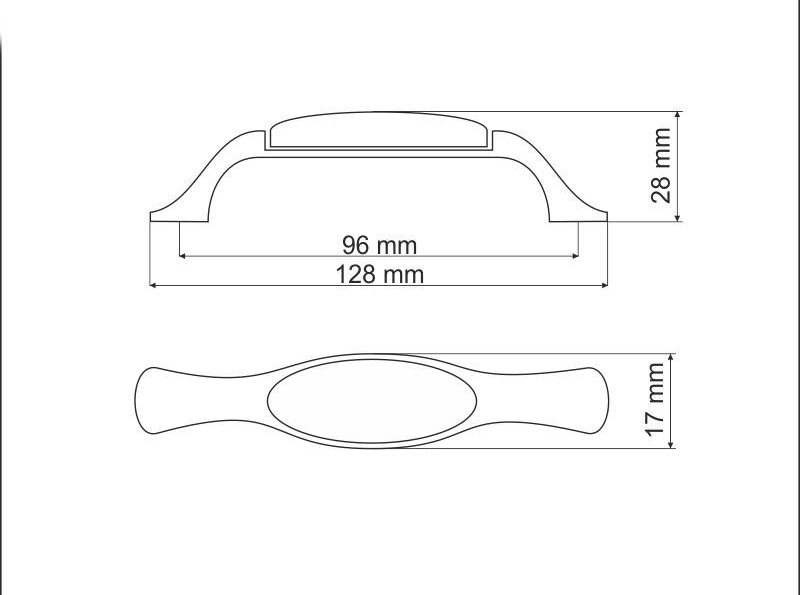 770007  - úchytka rozteč 96mm  / Porcelán mramor