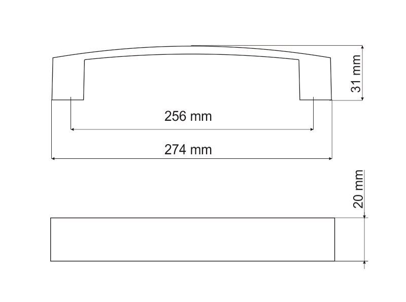 770139 - úchytka rozteč 256mm / Satén chrom