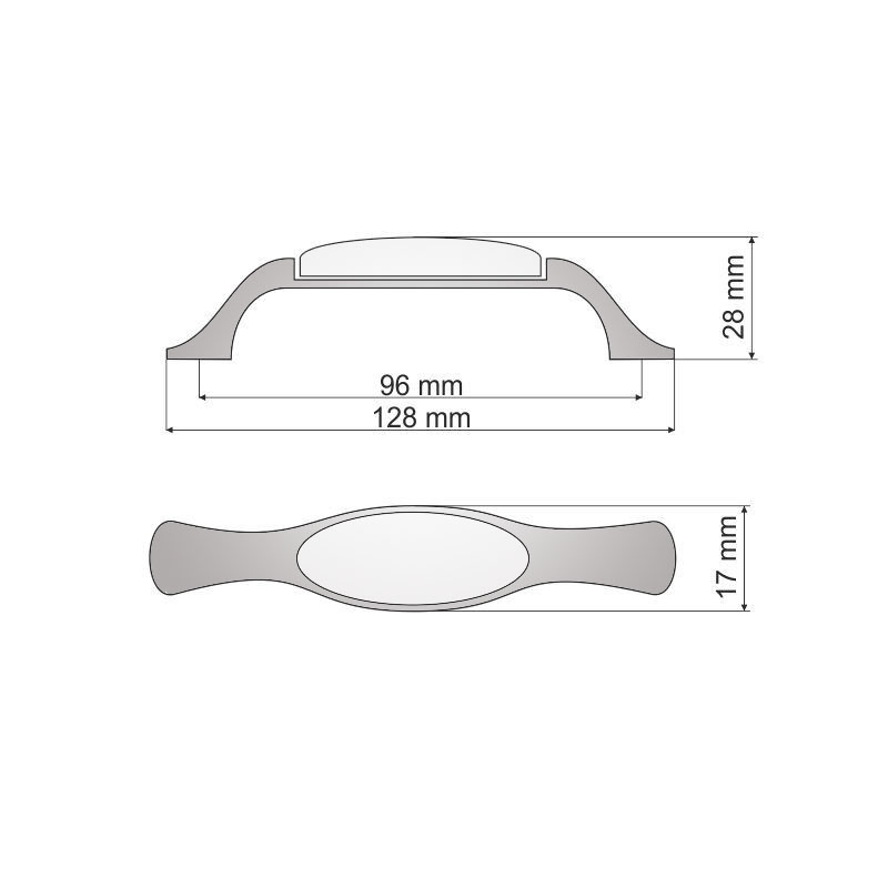 770279 - úchytka 96mm, porcelánová klásek
