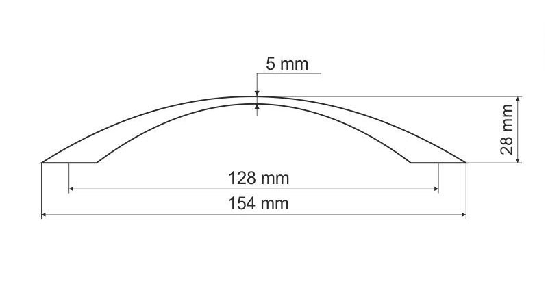 770362 - úchyt úchytka oblouk 128mm / Satén chrom
