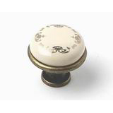 81038 - knopka 28mm porc.slon. kost/zlatý ornament
