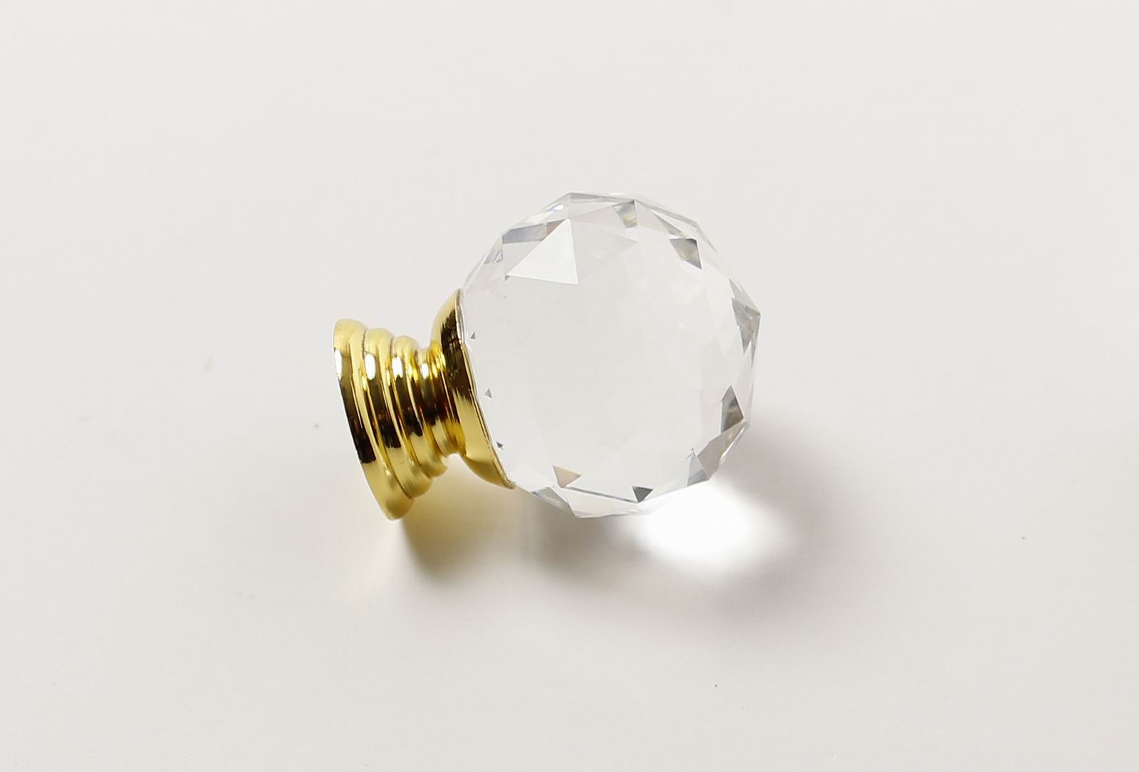85001 - Knopka 30mm, křišťál/zlatá