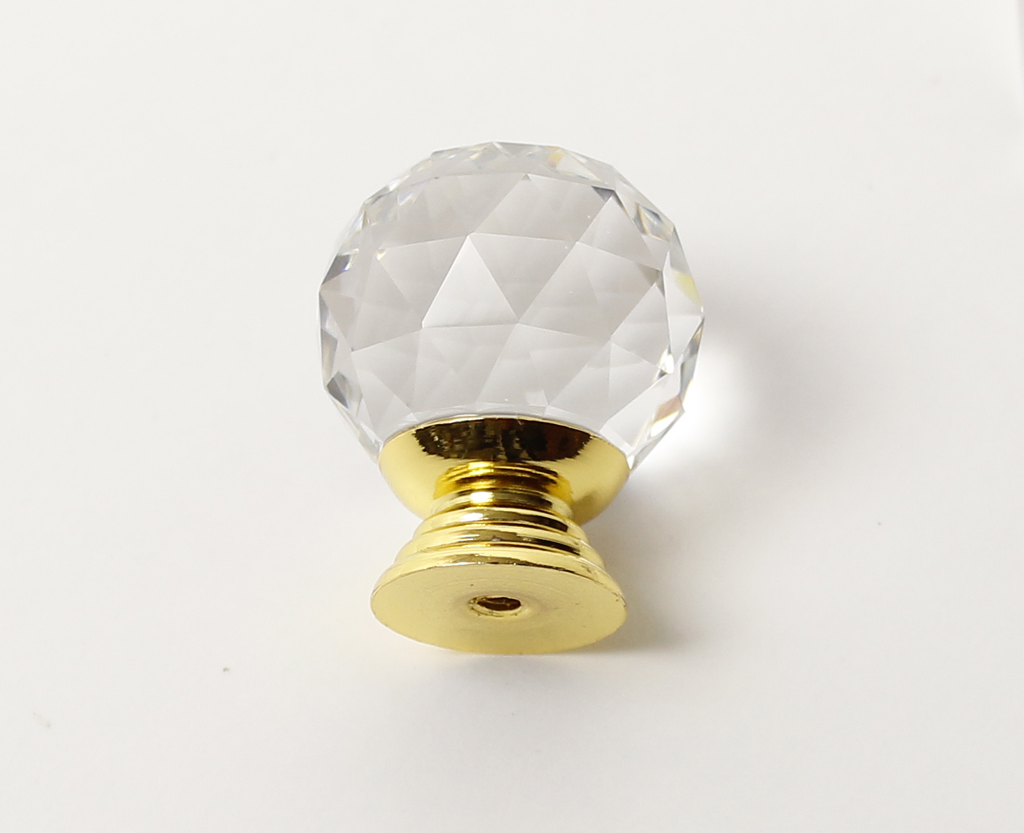 85001 - Knopka 30mm, křišťál/zlatá