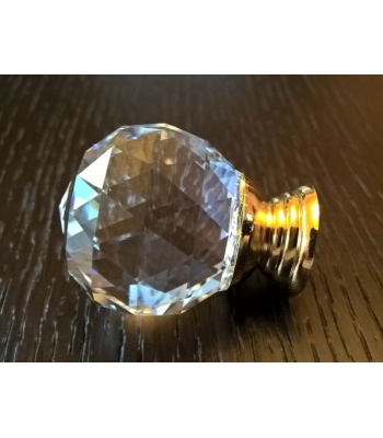 85001 - Knopka 30mm, křišťál/zlatá