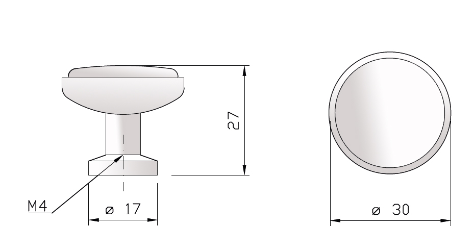 91032 - Knopka porcelánová 30mm, fialový květ