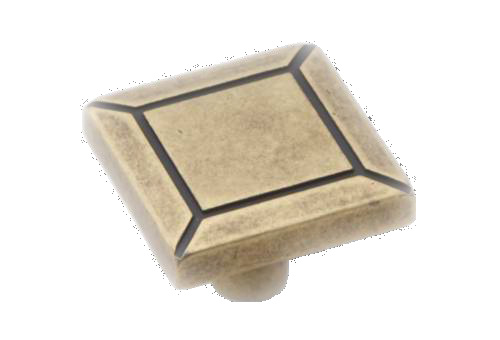 91065 - Knopka čtverec 30x30mm, staromosaz, rustikální