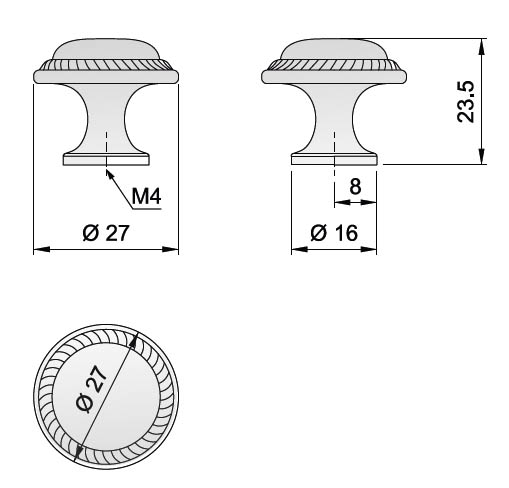 91078 - Knopka 24mm, staromosaz