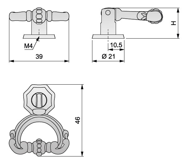 91080 - úchytka visací 46x39mm staromosaz