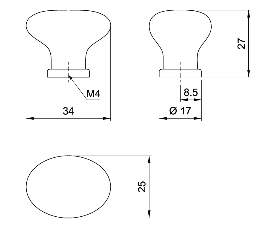 91452 - Knopka porcelán bílý 25x34/kytka