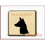 99243 - NO cedulka zlatá =Pozor pes