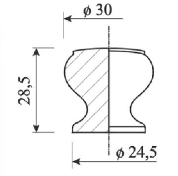 99924 - K30 Knopka 30mm - lesklá mosaz